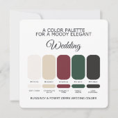 Burgundy Forest Green Wedding Color Palette Card Kaart (Voorkant)