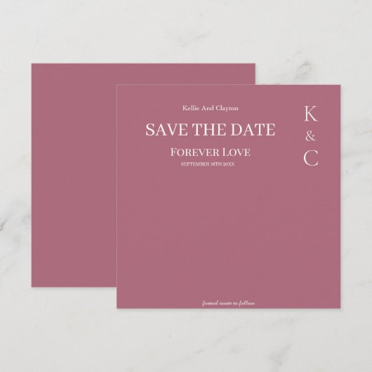 Burgundy Forever Love Trouwdatum aankondigen Save The Date (Voorkant / Achterkant)