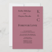 Burgundy Forever Love Wedding Invitation Kaart (Voorkant)