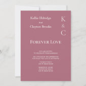 Burgundy Forever Love Wedding Invitation Kaart (Voorkant)