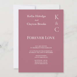 Burgundy Forever Love Wedding Invitation Kaart