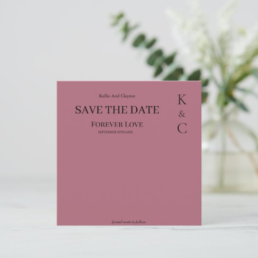 Burgundy Forever Love Wedding Save The Date (Staand voorkant)