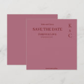 Burgundy Forever Love Wedding Save the Date (Voorkant / Achterkant)