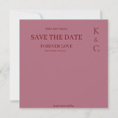 Burgundy Forever Love Wedding Save the Date (Voorkant)