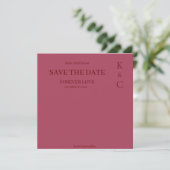 Burgundy Forever Love Wedding Save the Date (Staand voorkant)