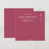 Burgundy Forever Love Wedding Save the Date (Voorkant / Achterkant)