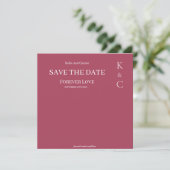 Burgundy Forever Love Wedding Save the Date (Staand voorkant)