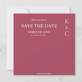 Burgundy Forever Love Wedding Save the Date