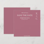Burgundy Forever Love Wedding Save the Date (Voorkant / Achterkant)