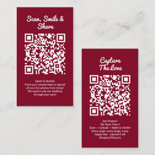 Burgundy foto delen Capture Love QR-code  Visitekaartje