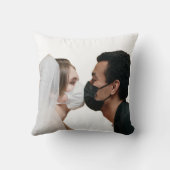 Burgundy Foto gehuwd tijdens pandemische keepomwil Kussen (Achterkant)