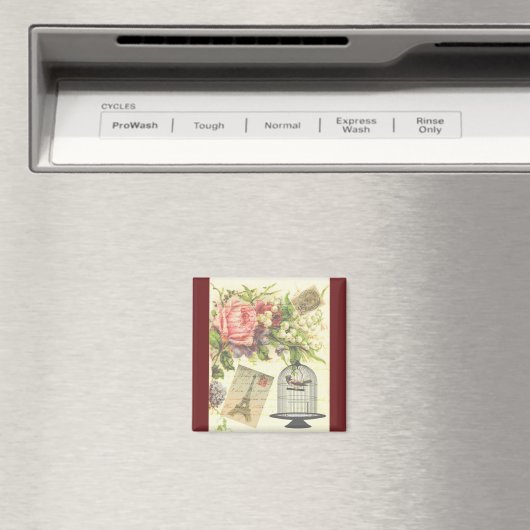 Burgundy French Theme  Paris Magnet (Insitu (Vaatwasser))