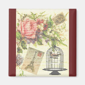 Burgundy French Theme  Paris Magnet (Voorkant)