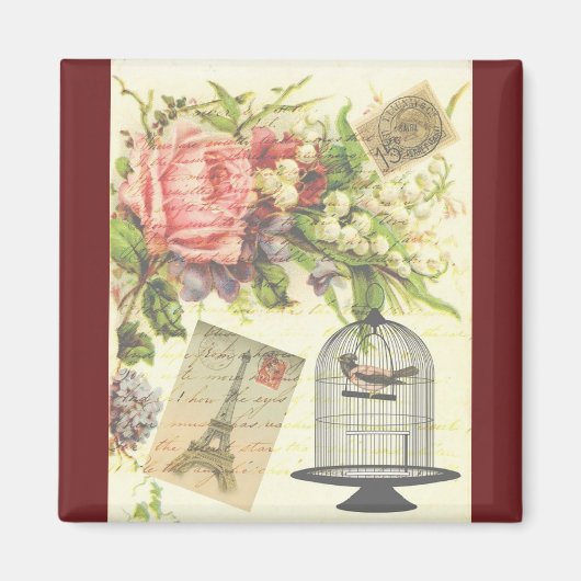 Burgundy French Theme  Paris Magnet (Voorkant)