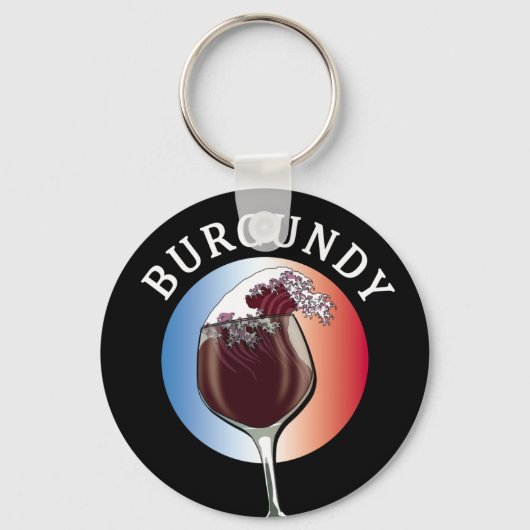 Burgundy French Wine Sleutelhanger (Voorkant)