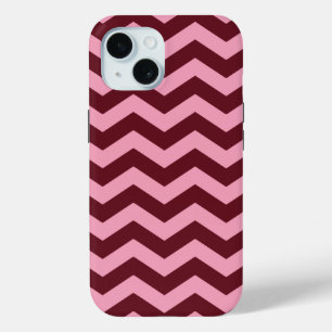 Burgundy Frosted Orchid Chevrons iPhone 15 Case