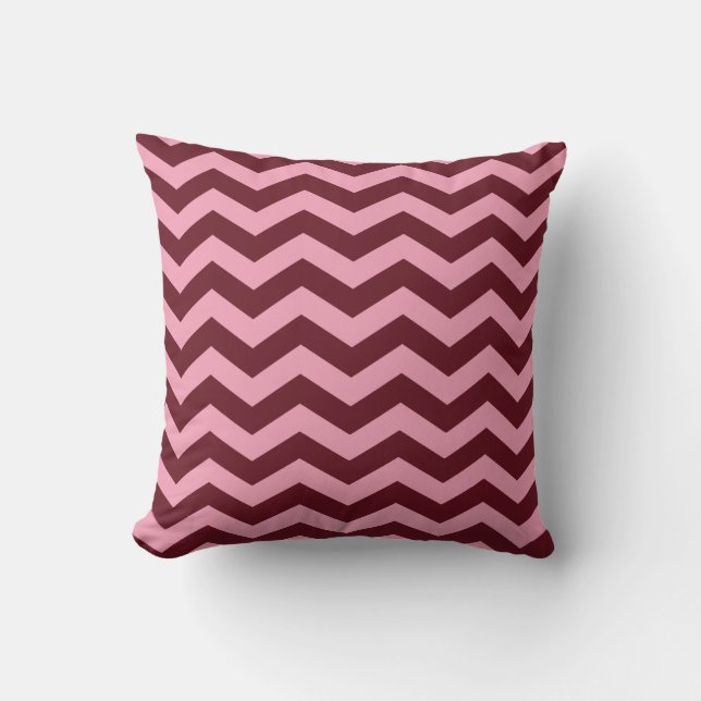 Burgundy Frosted Orchid Chevrons Kussen (Voorkant)