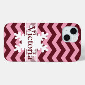 Burgundy Frosted Orchid Chevrons met Snowflake Case-Mate iPhone Case (Achterkant (horizontaal))