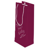 Burgundy Funny Wine Puns Wine Gift Bag Wijn Cadeautas (Achterkant Gekanteld)