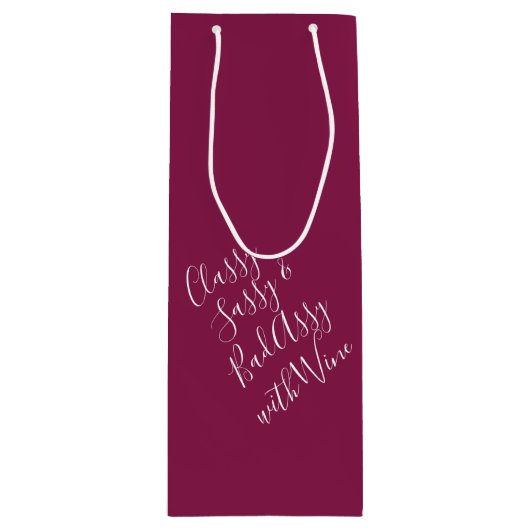 Burgundy Funny Wine Puns Wine Gift Bag Wijn Cadeautas (Voorkant)