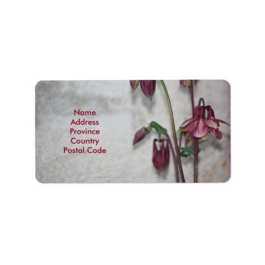 Burgundy Garden Floral Etiket (Voorkant)