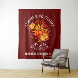 Burgundy GEEFT ALTIJD BEDANKT AAN GOD Thanksgiving Wandkleed