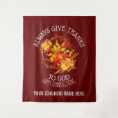 Burgundy GEEFT ALTIJD BEDANKT AAN GOD Thanksgiving Wandkleed (Voorkant)