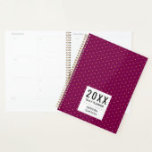 Burgundy Geel Goud Stippen Dagelijks Planner (Display)