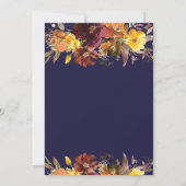 Burgundy Gele Bloemen Bruiloft Save the Date Kaart (Achterkant)