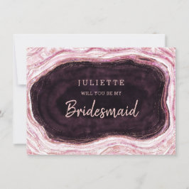 Burgundy Geode is mijn Bridesmaïde Kaart