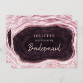 Burgundy Geode is mijn Bridesmaïde Kaart (Voorkant / Achterkant)