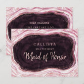 Burgundy Geode is mijn dienstmeisje van het Kaart  (Voorkant / Achterkant)