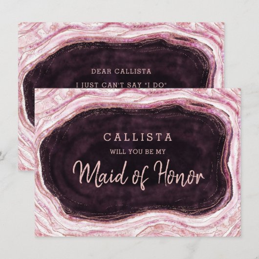 Burgundy Geode is mijn dienstmeisje van het Kaart  (Voorkant / Achterkant)