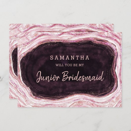 Burgundy Geode is mijn junior Bridesmaid-voorstel (Voorkant / Achterkant)