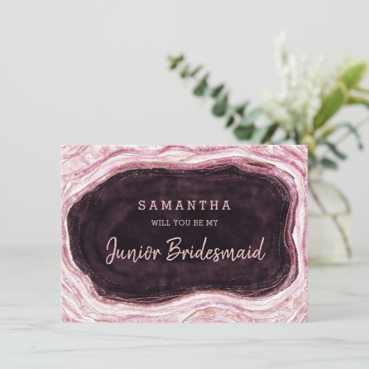 Burgundy Geode is mijn junior Bridesmaid-voorstel (Staand voorkant)