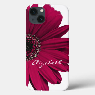 Burgundy Gerber Gerbera Daisy Personalized Case-Mate iPhone Case