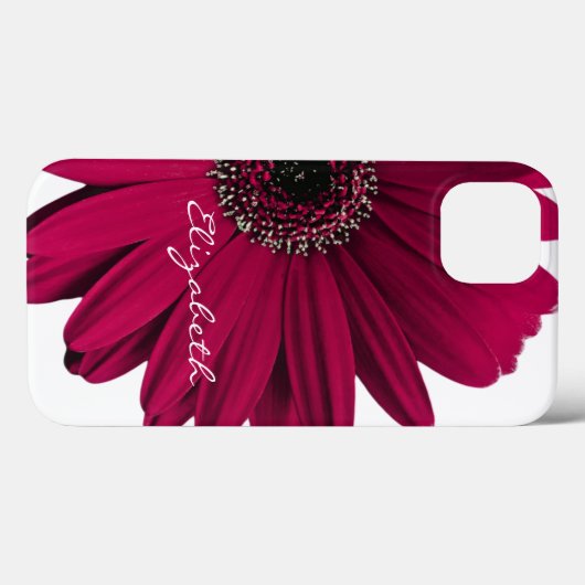 Burgundy Gerber Gerbera Daisy Personalized Case-Mate iPhone Case (Achterkant (horizontaal))