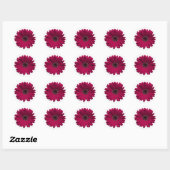 Burgundy Gerbera Daisy Flower Envelope Seal Ronde Sticker (Vel)