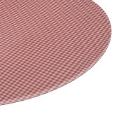 Burgundy Gingham-12 in ROUND GLASS CUTTING BOARD Snijplank (Hoek)
