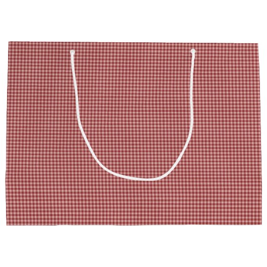 Burgundy Gingham-GIFT BAG L Large Cadeautasje (Achterkant)