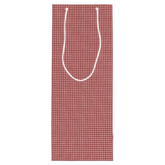Burgundy Gingham-WINE GIFT BAG Wijn Cadeautas (Achterkant)