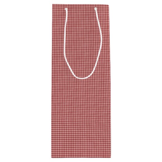 Burgundy Gingham-WINE GIFT BAG Wijn Cadeautas (Voorkant)
