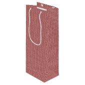 Burgundy Gingham-WINE GIFT BAG Wijn Cadeautas (Voorkant Gekanteld)