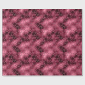 Burgundy Giraffe Print Faux Glitter Cadeaupapier (Vlak)