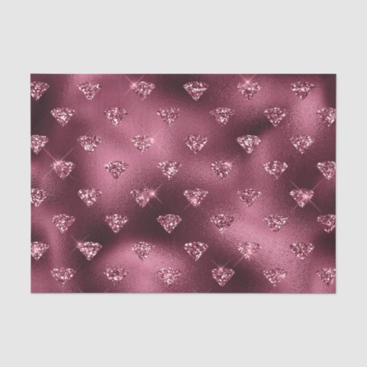 Burgundy Glam Folie Diamant Tissuepapier (Voorkant)