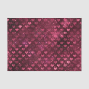 Burgundy Glam Folie Glitter Harten Tissuepapier