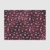 Burgundy Glam Folie Glitter Luipaard Vlekken Tissuepapier (Voorkant)