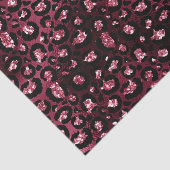 Burgundy Glam Folie Glitter Luipaard Vlekken Tissuepapier (Detail)