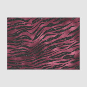 Burgundy Glam Folie Glitter Tiger Stripes Tissuepapier