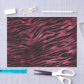Burgundy Glam Folie Glitter Tiger Stripes Tissuepapier (Craft)